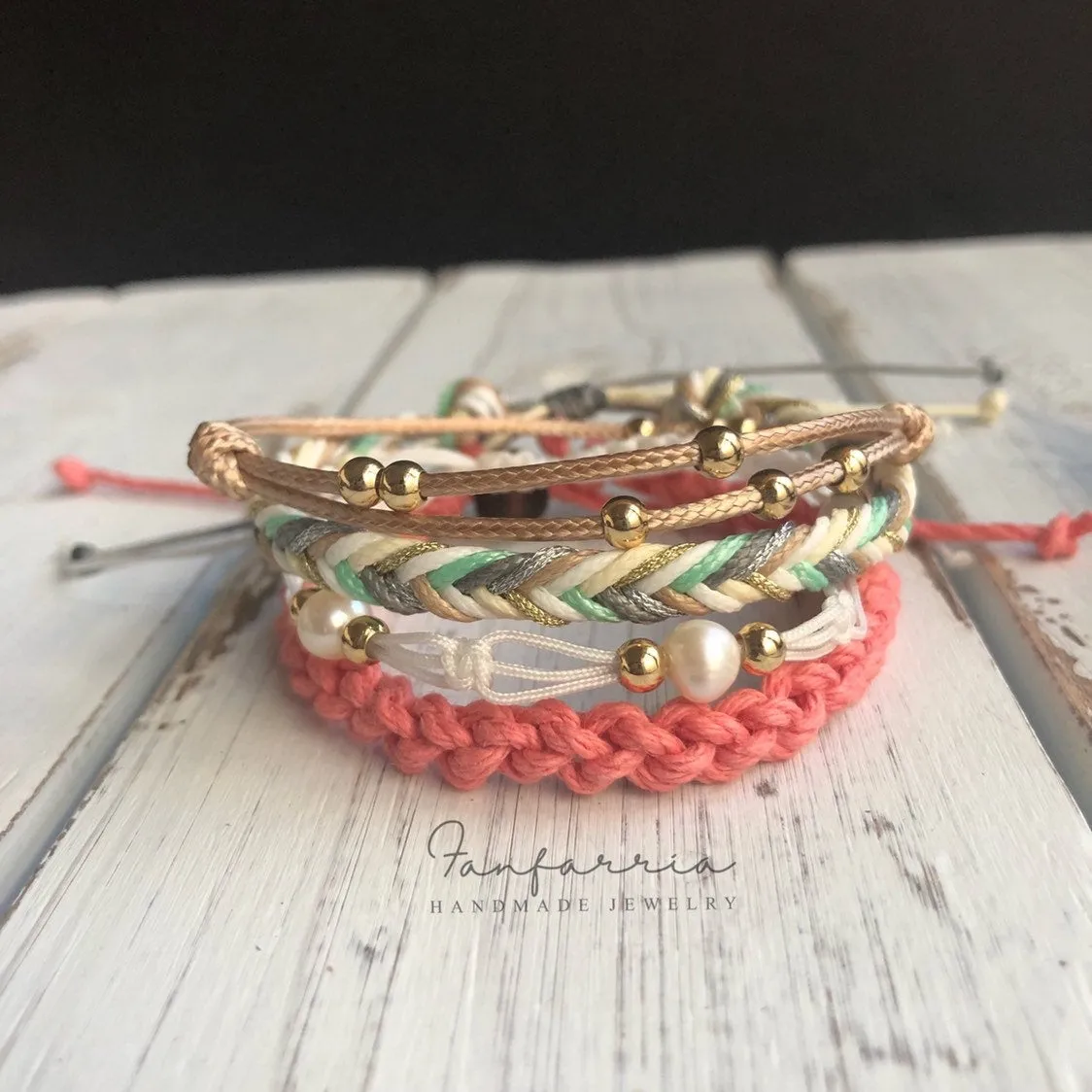 Ponte Vedra Anklet Bracelet Set of 4 Bohemian Set