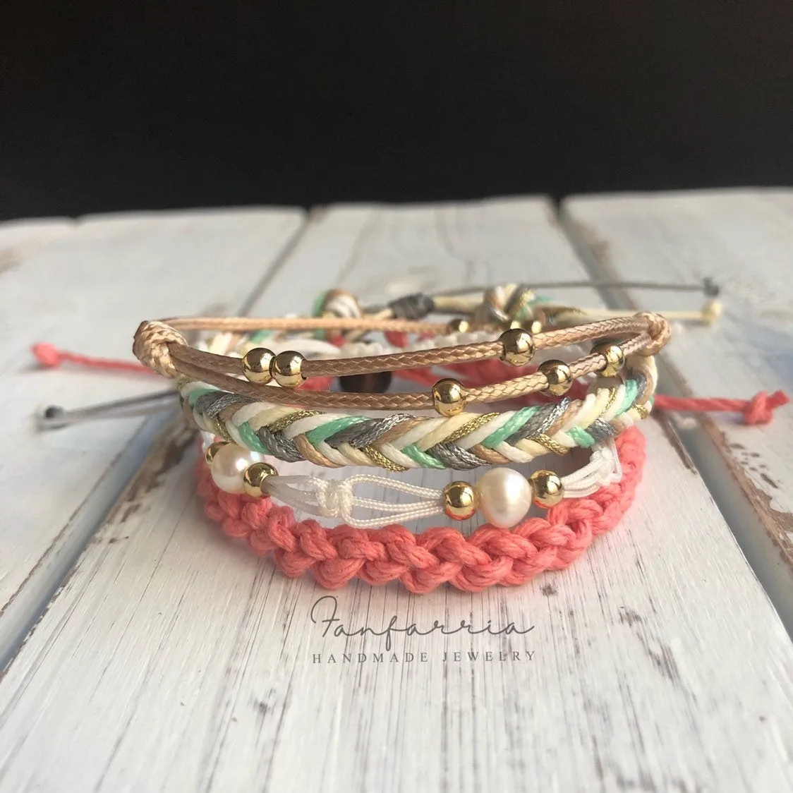 Ponte Vedra Anklet Bracelet Set of 4 Bohemian Set