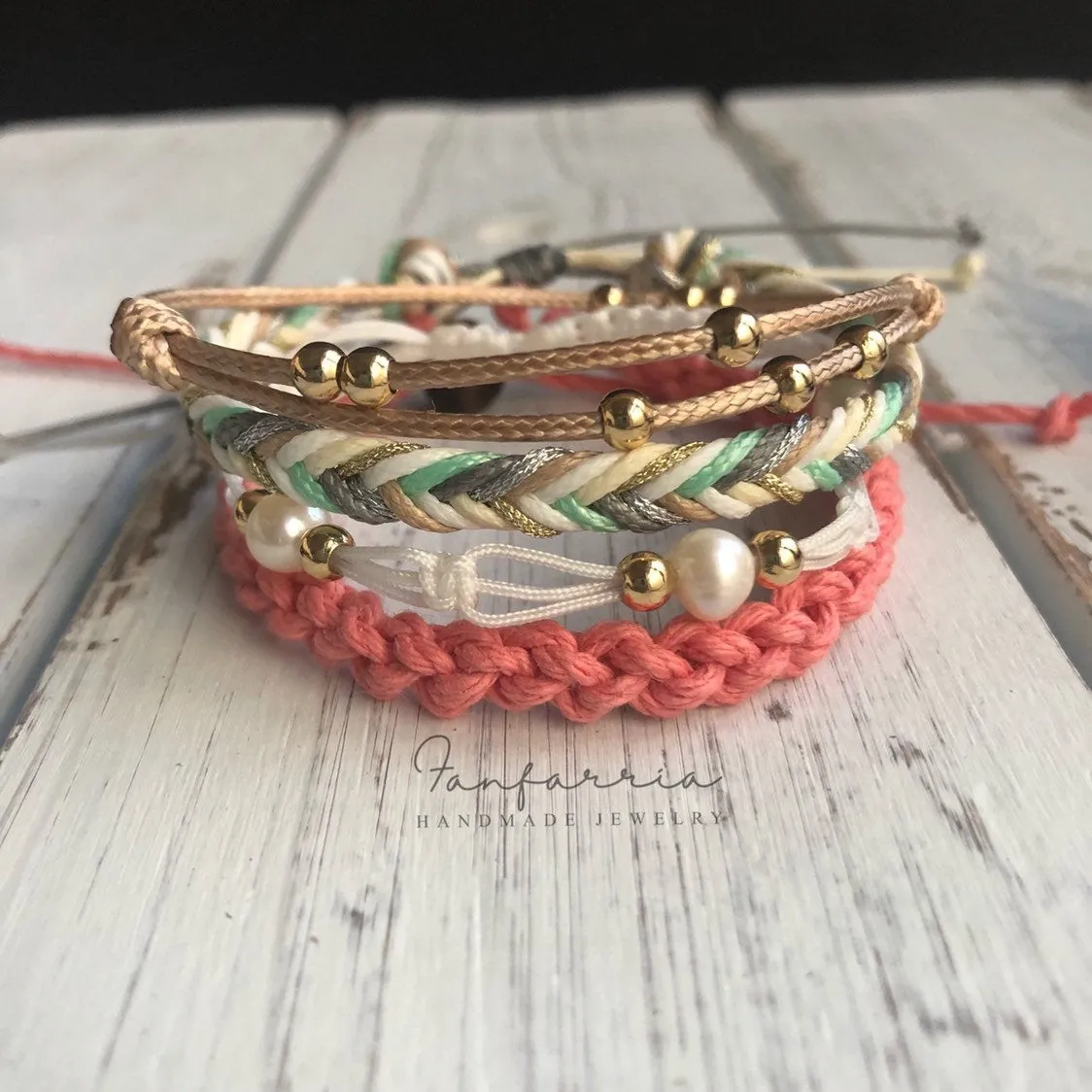 Ponte Vedra Anklet Bracelet Set of 4 Bohemian Set