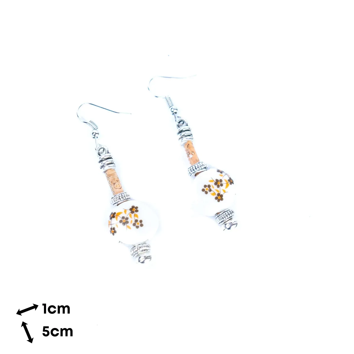 Portuguese Cork and Ceramic Earrings