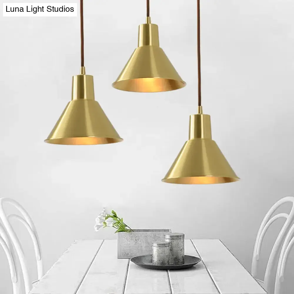 Postmodern Geometrical 1-Head Gold Pendant Ceiling Light