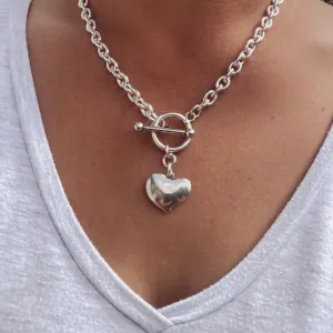 Puffed Heart Statement Choker