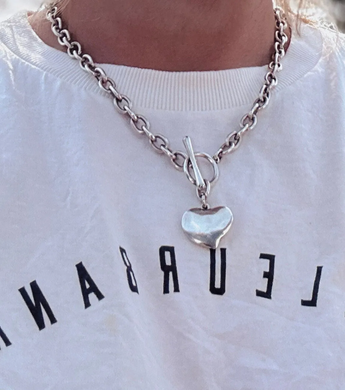 Puffed Heart Statement Choker