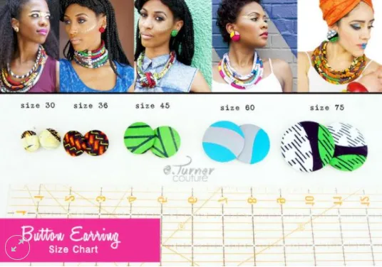 Red Ankara Button Earrings | Red, Black, & Yellow Print Earrings| Stud Earrings| Red, Black, & Yellow| Button earrings