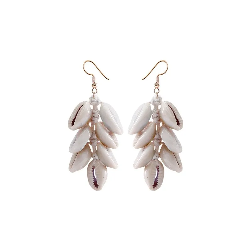 Retro Vacationshells Handcrafted Knitted Seashell Earrings