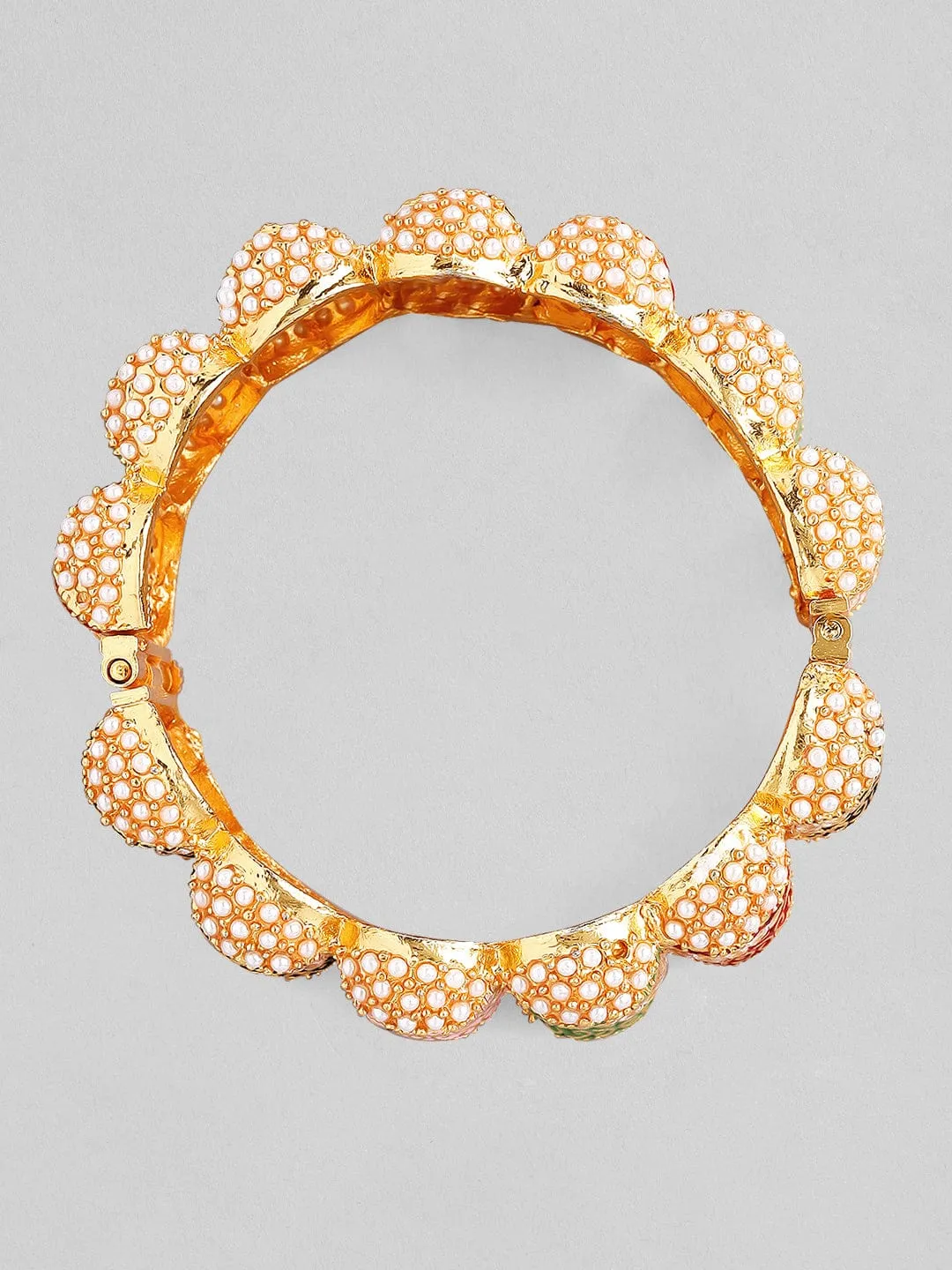 Rubans 22K Gold Plated Enamel Handpainted Multicolor Bracelet.