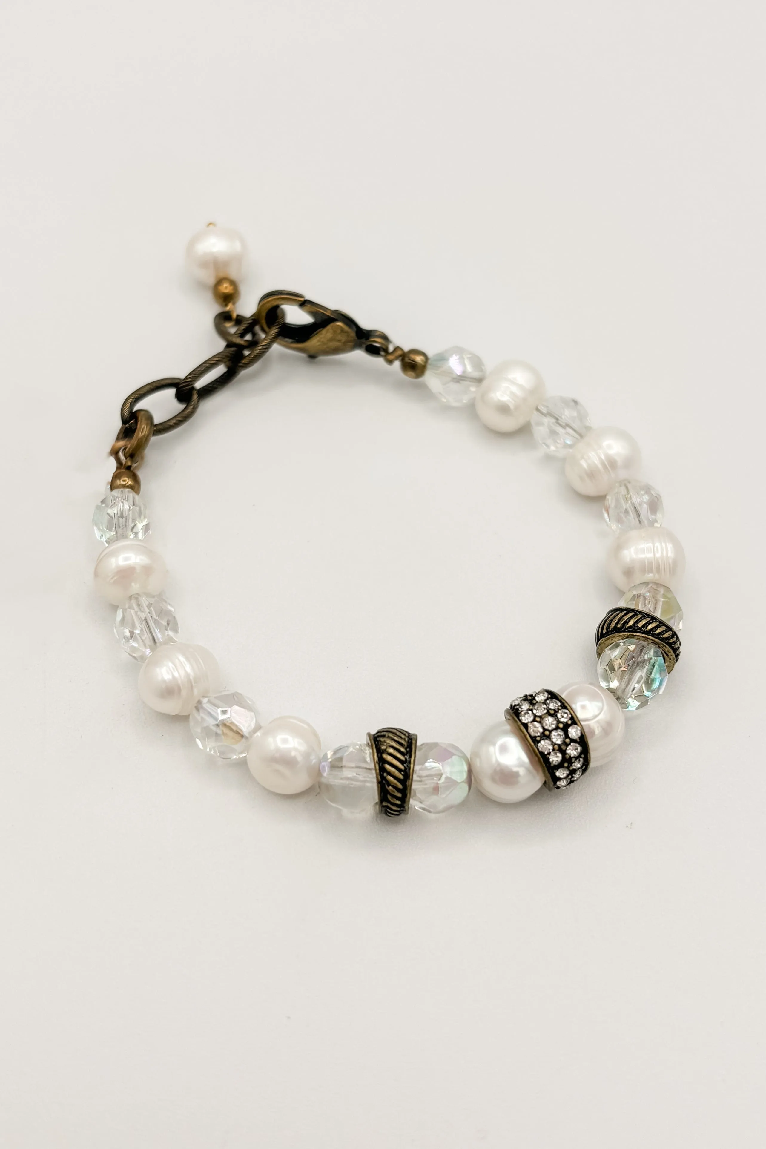Rustic Accented Genuine Stone Beaded Bracelet