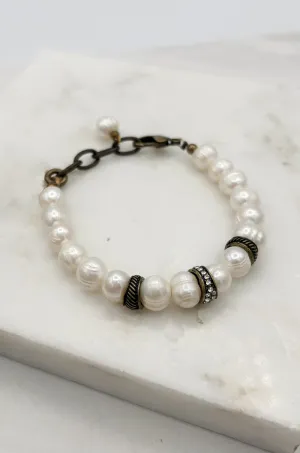 Rustic Accented Genuine Stone Beaded Bracelet