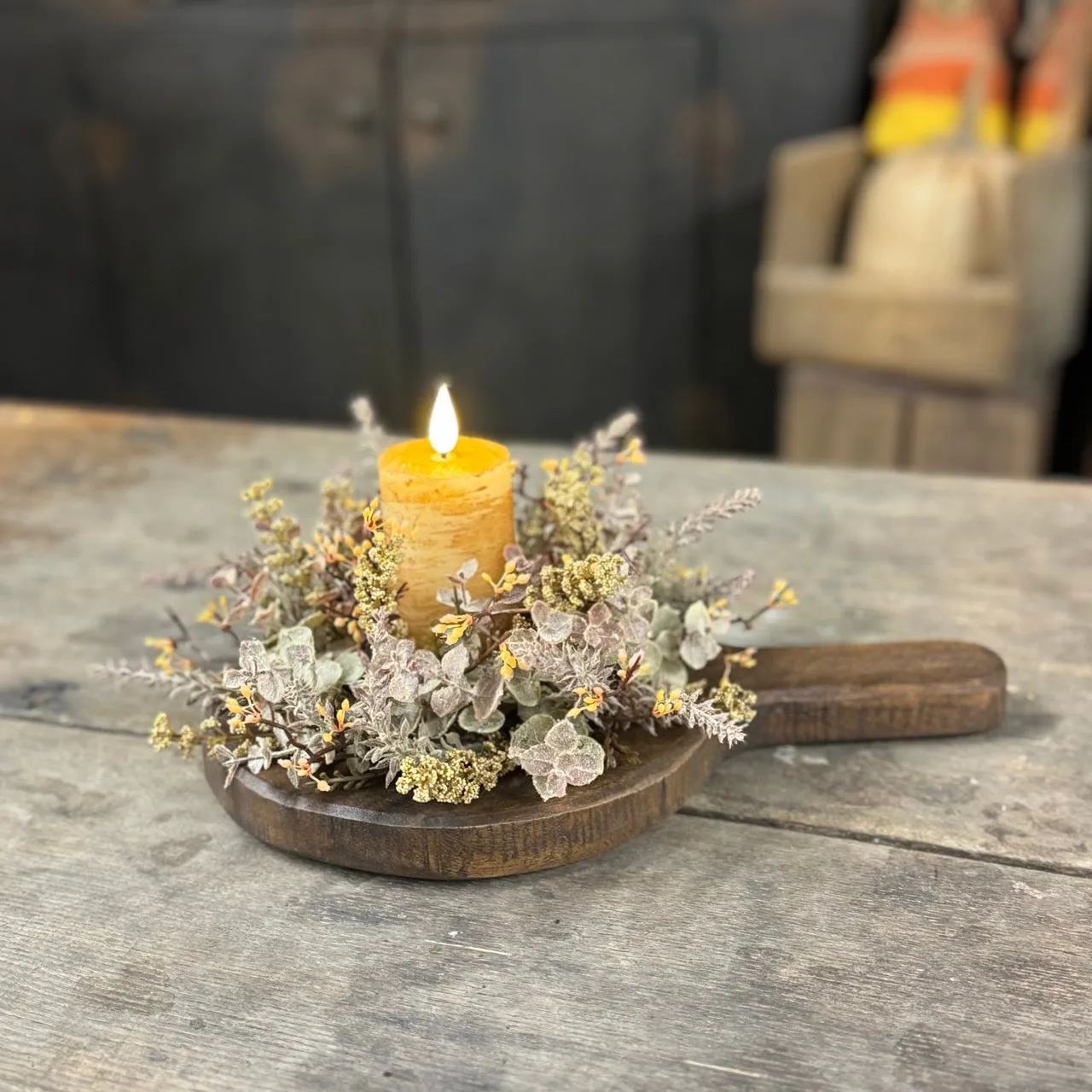 Rustic Fall Candle Ring - Set of 2
