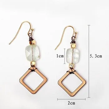 Samantha Vintage Natural Stone Drop Earrings