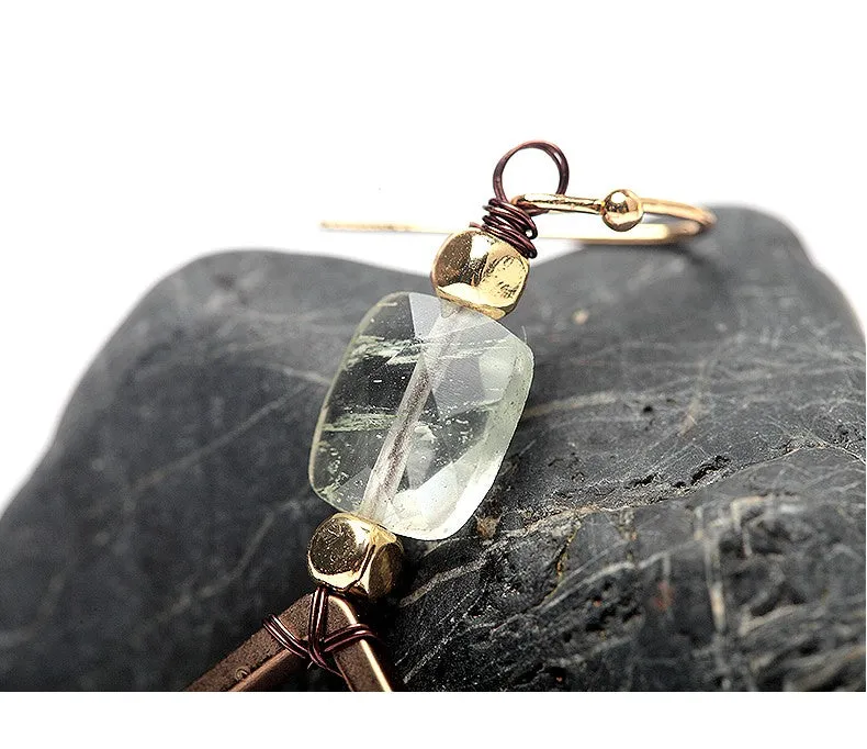 Samantha Vintage Natural Stone Drop Earrings