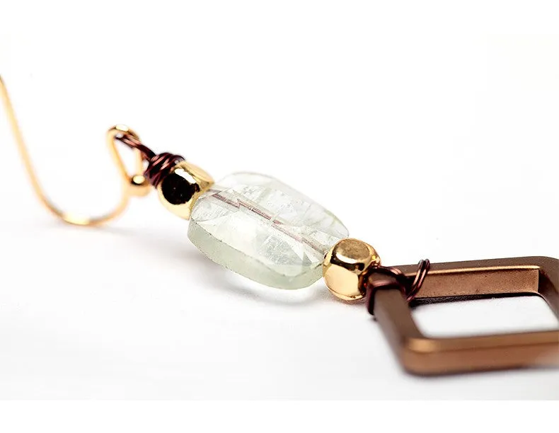 Samantha Vintage Natural Stone Drop Earrings