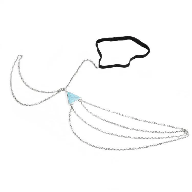 Sexy Threaded Triangular Turquoise Body Chain
