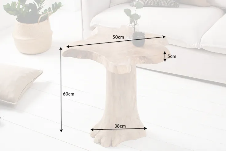 Side Table Root 60cm Teak Wood Brown