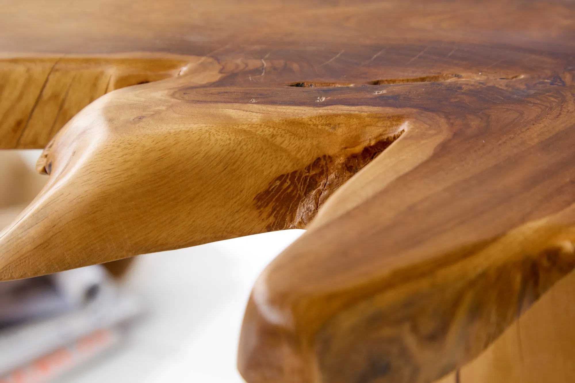 Side Table Root 60cm Teak Wood Brown