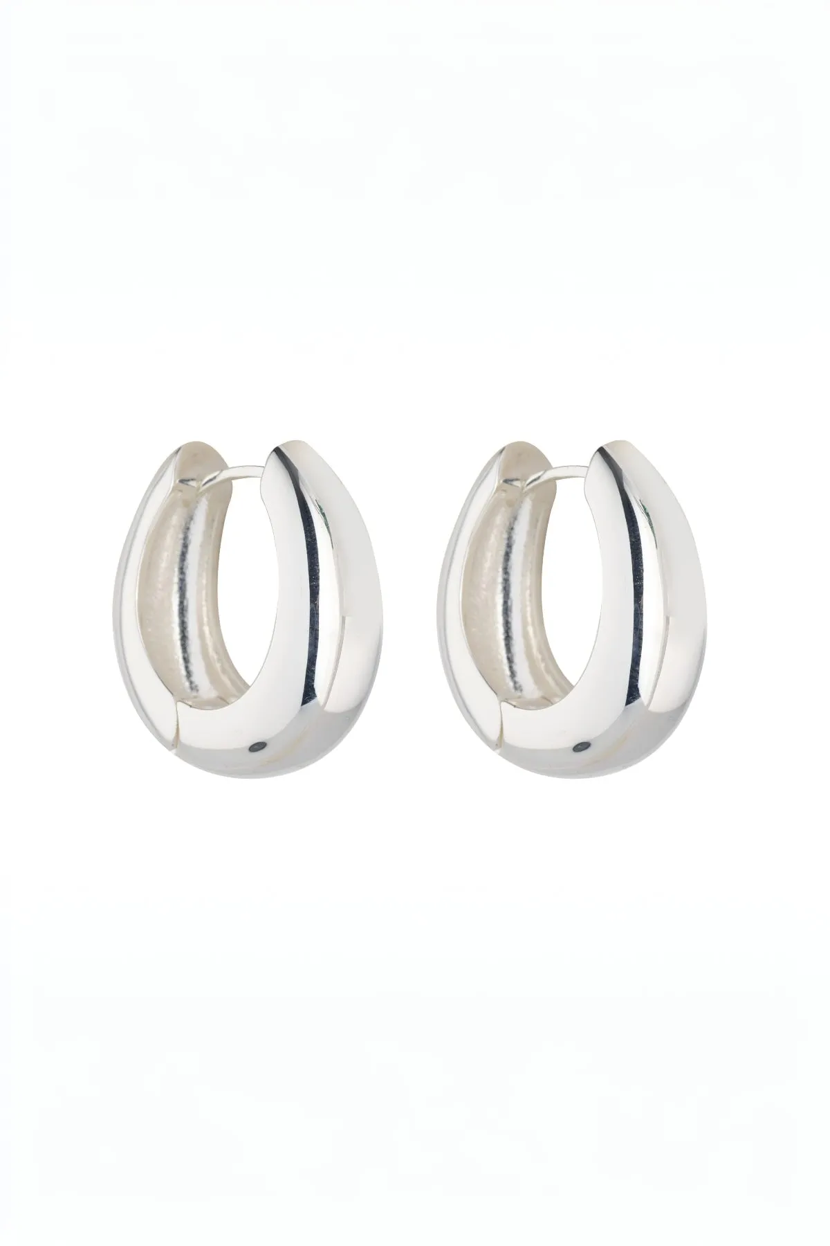 Silver Chunky Hoop Earrings
