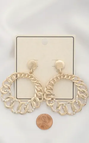 Silver Oval Link Dangle Earring - Final Sale