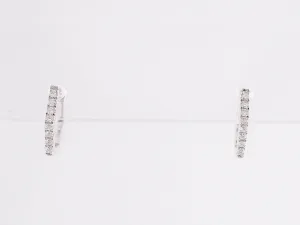 Small Hexagonal Diamond Earrings in 14k White Gold