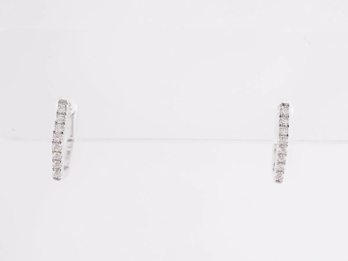 Small Hexagonal Diamond Earrings in 14k White Gold