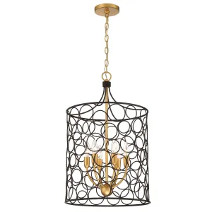 Stemmons 6 Light Bronze   Antique Gold Mini Chandelier
