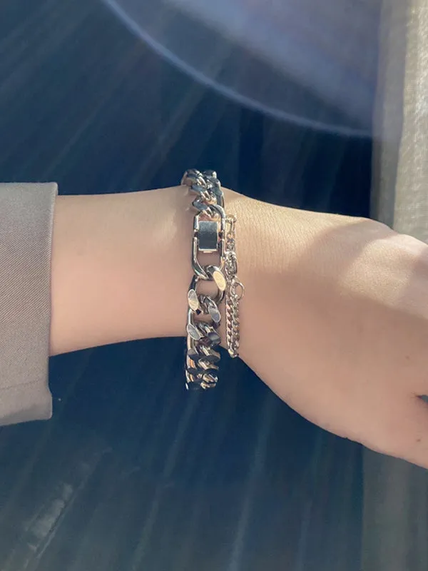 Stylish Selection Two Pieces Chains Bracelet Accessories   Necklaces Accessories