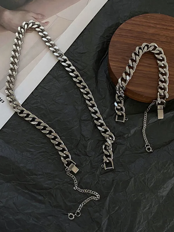 Stylish Selection Two Pieces Chains Bracelet Accessories   Necklaces Accessories
