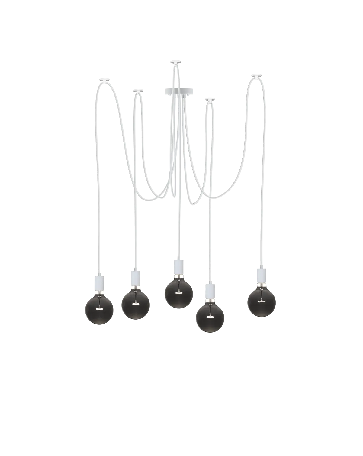 Swag Chandelier: White with Smoke