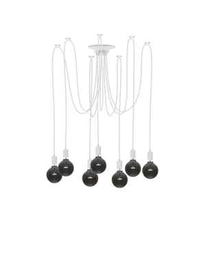 Swag Chandelier: White with Smoke