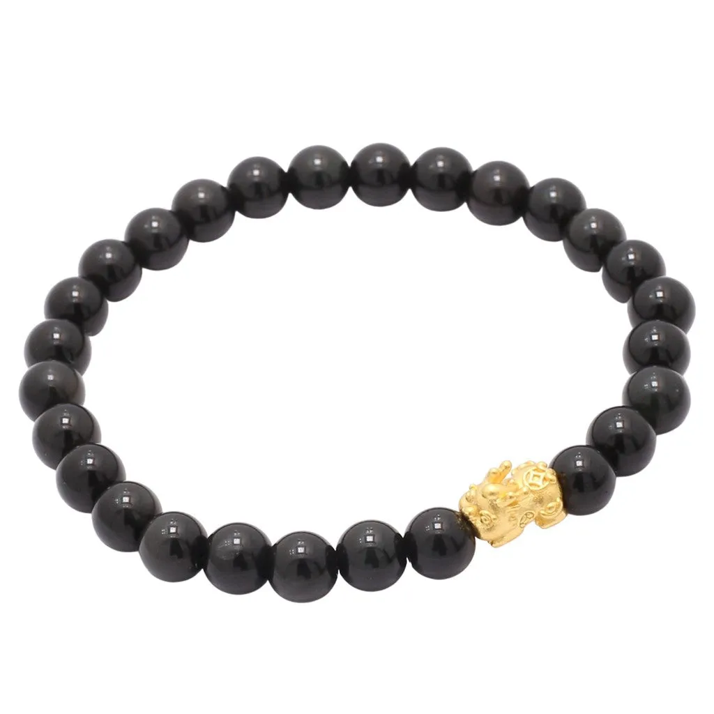 TAKA Jewellery 999 Pure Gold Mini Baby Pixiu Beads Bracelet