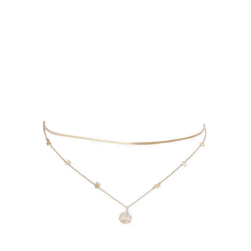 TEARDROP NECKLACES - GOLD/CLEAR MULTI