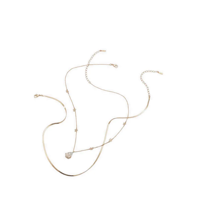 TEARDROP NECKLACES - GOLD/CLEAR MULTI