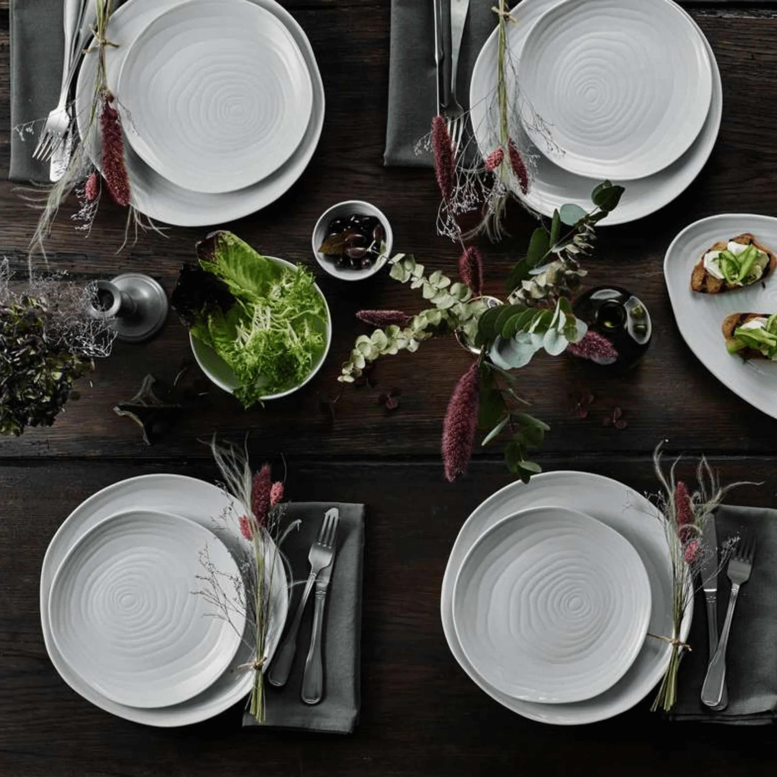 Teck 11" White Dinner Plates, Set of 4