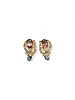 TOURMA WITH NATURAL DIAMOND EARRINGS