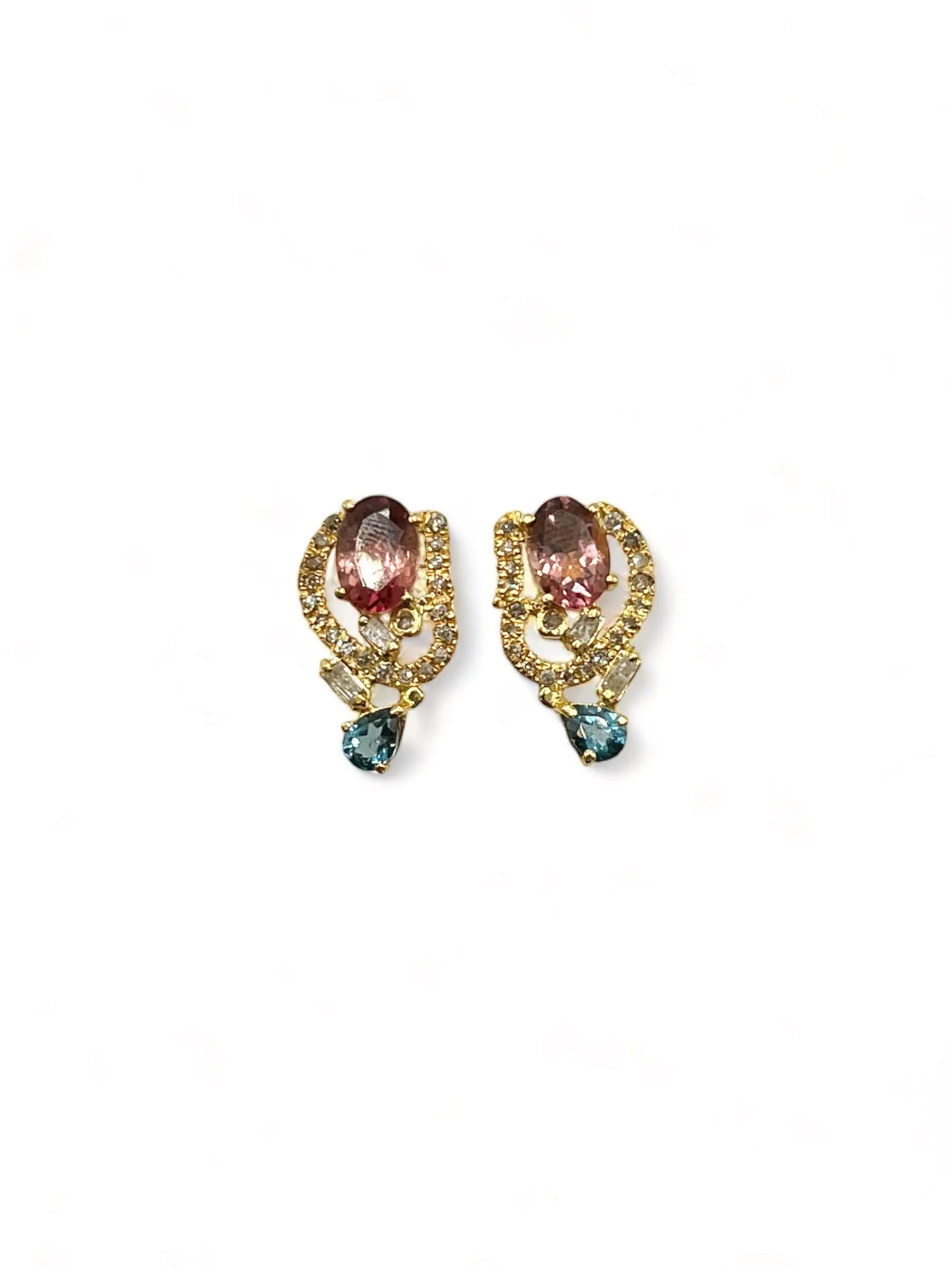 TOURMA WITH NATURAL DIAMOND EARRINGS