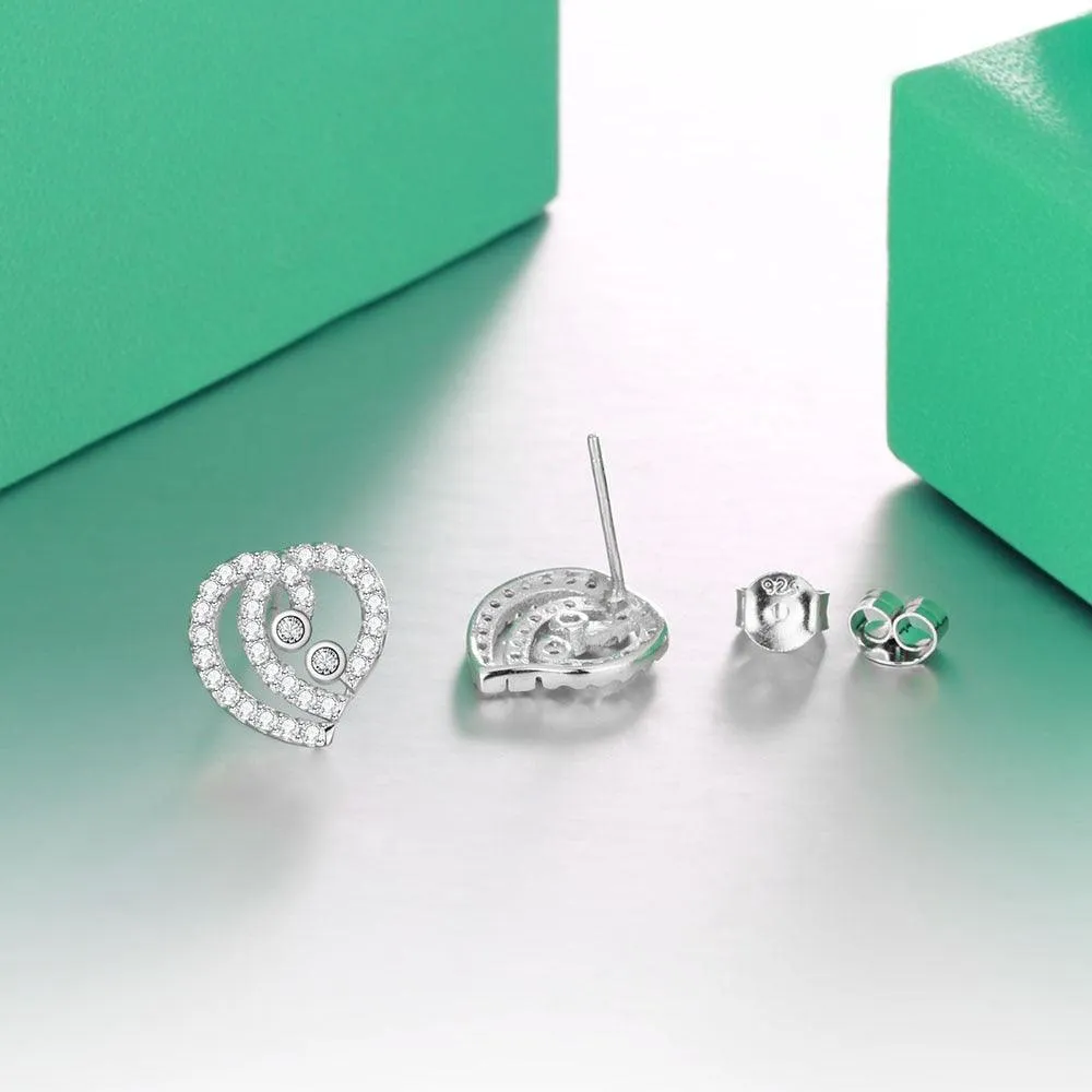 Trendy 925 Sterling Silver Party Stud Earrings with Cubic Zirconia, Trendy Earring Accessories for Women