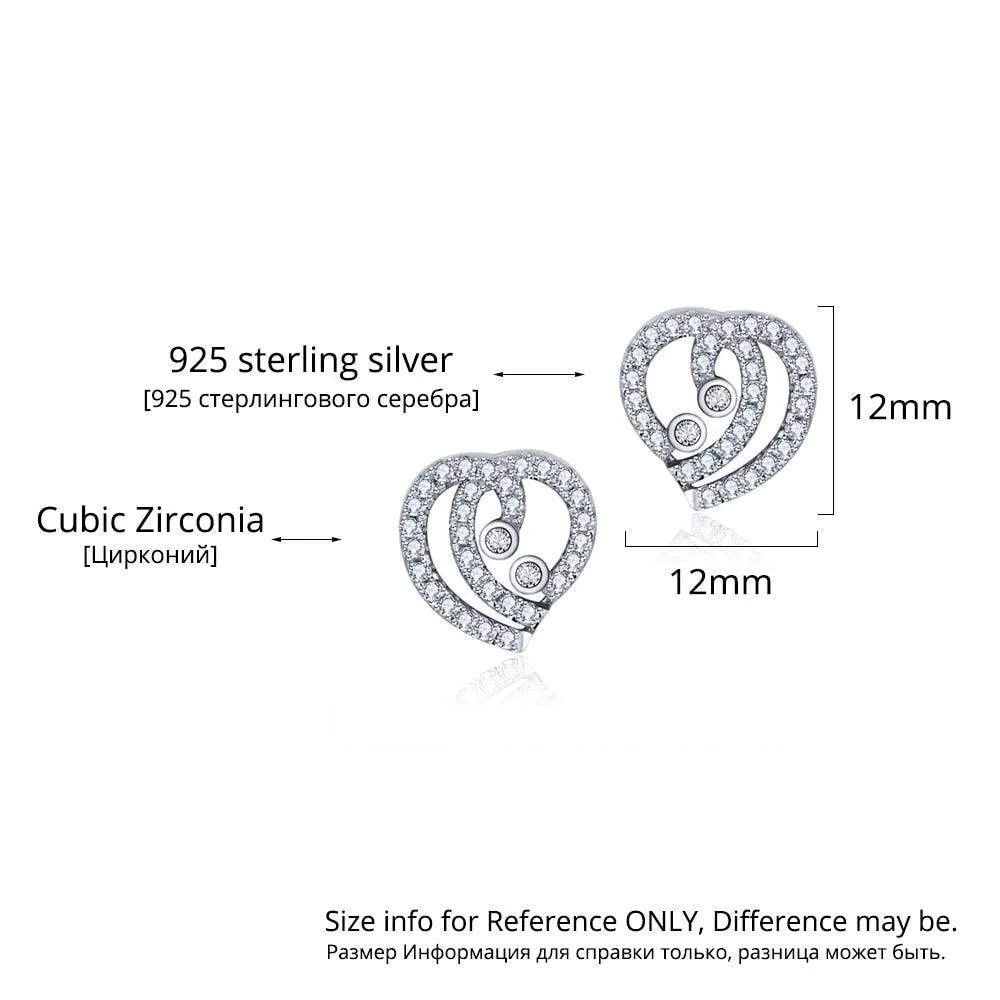 Trendy 925 Sterling Silver Party Stud Earrings with Cubic Zirconia, Trendy Earring Accessories for Women