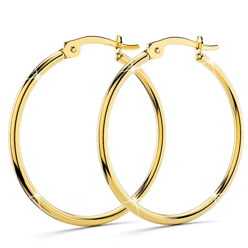 Trishia Hoop Gold Layered Earrings 30mm
