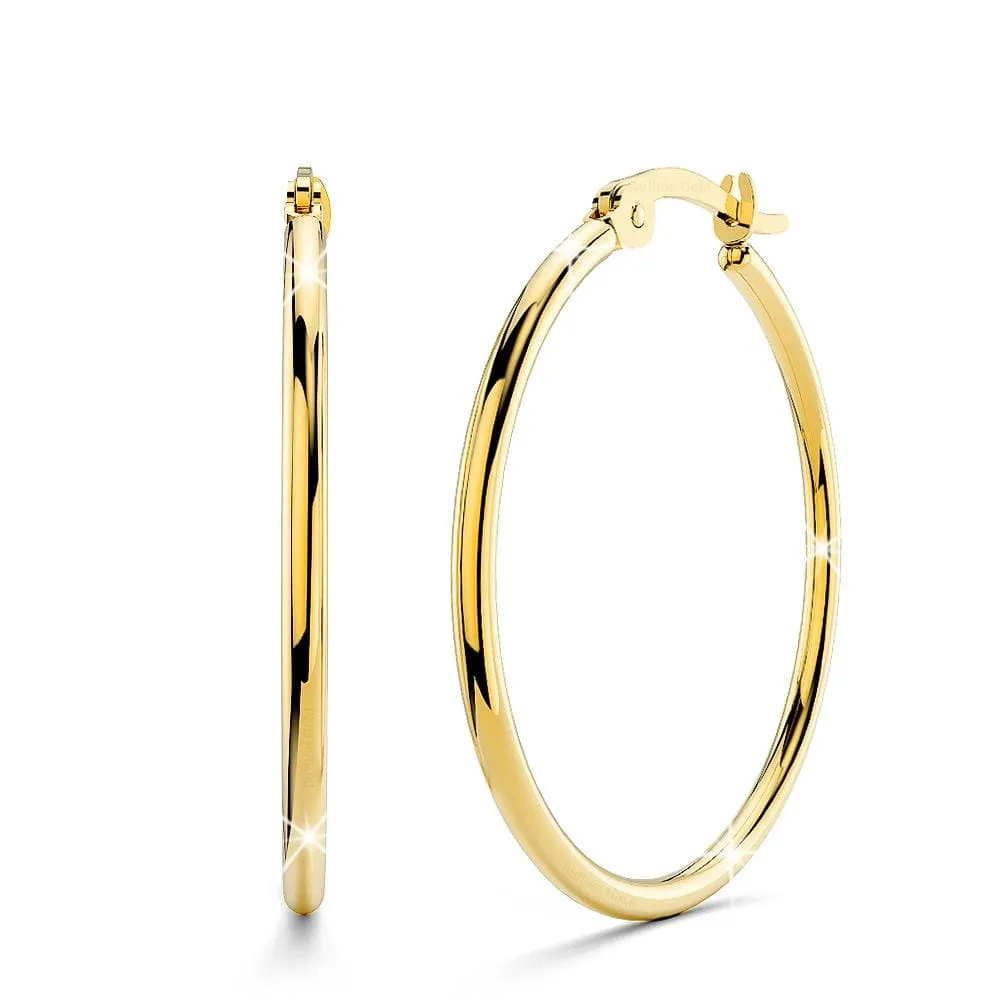 Trishia Hoop Gold Layered Earrings 30mm