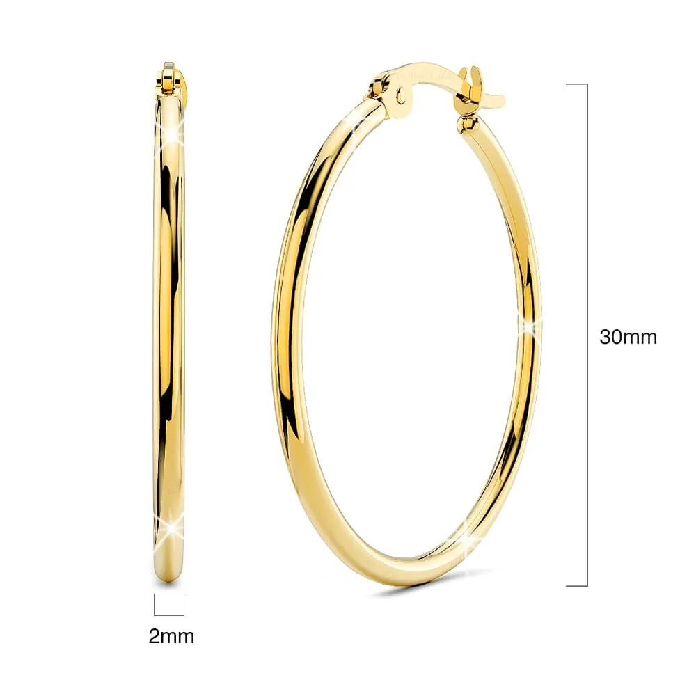 Trishia Hoop Gold Layered Earrings 30mm