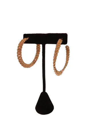 Twisted Hoop Pave Gold