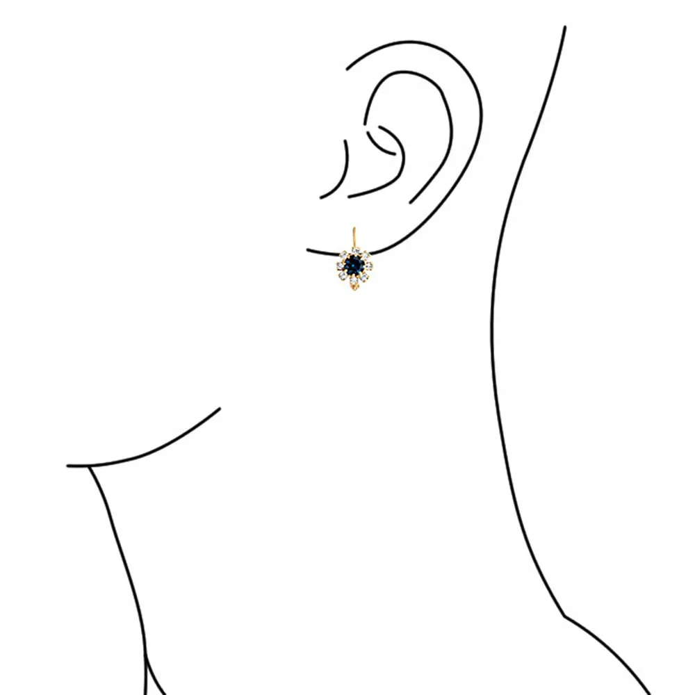 White CZ Flower Gold Plated Drop Earrings More Colors