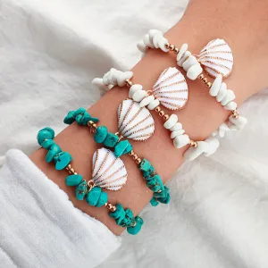 Wholesale Irregular Shell Double Layer Feet Chains
