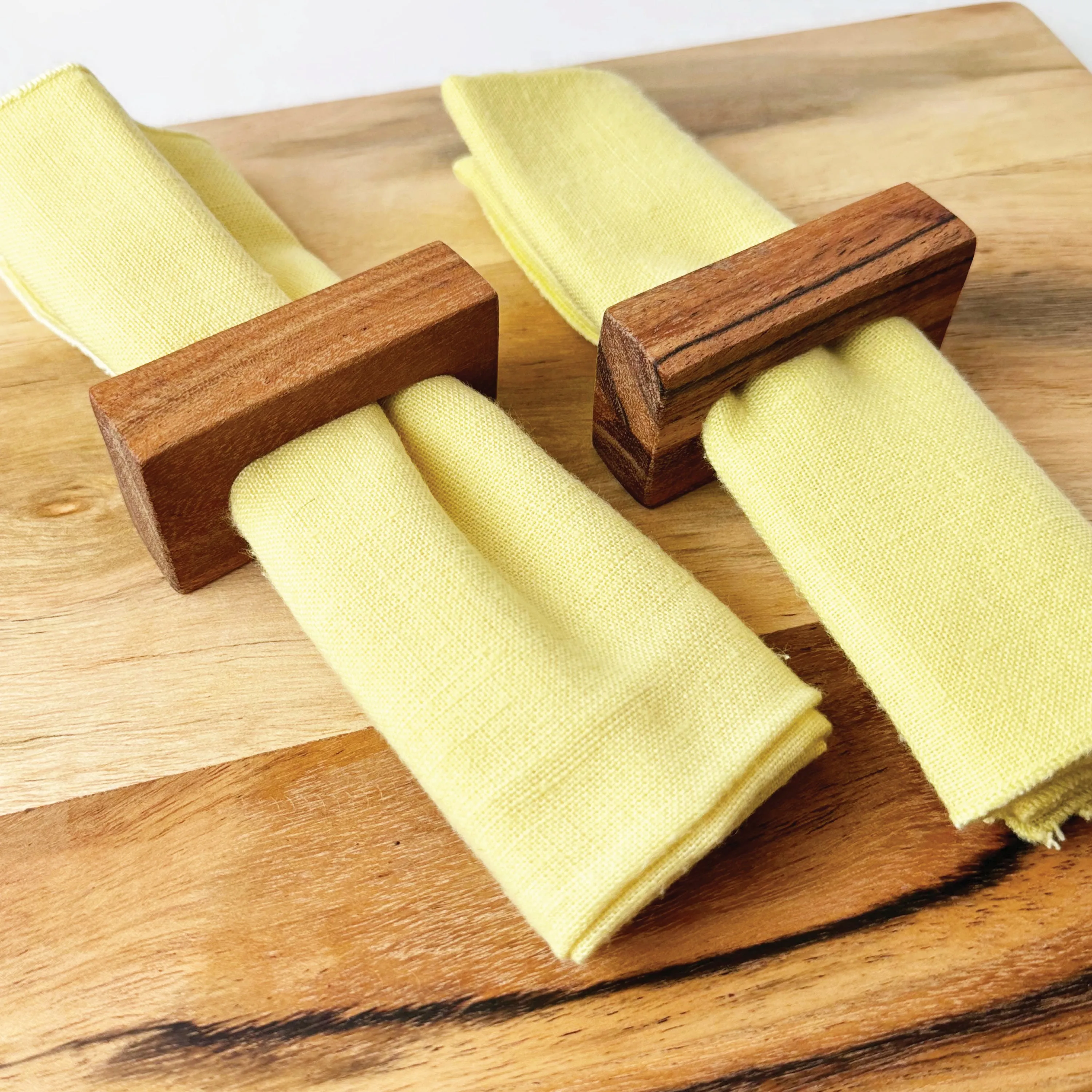 Wood Napkin Rings, 4pc
