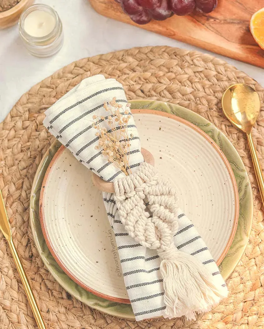 Wooden Cotton Serviette Rings | Set of 4 | 18 x 7 inches