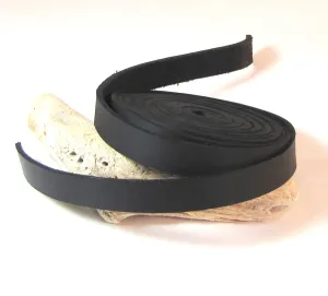 Wrap Bracelet Leather Strapping .5 inch black. 2 48 inch strips 96 inches Soft supple
