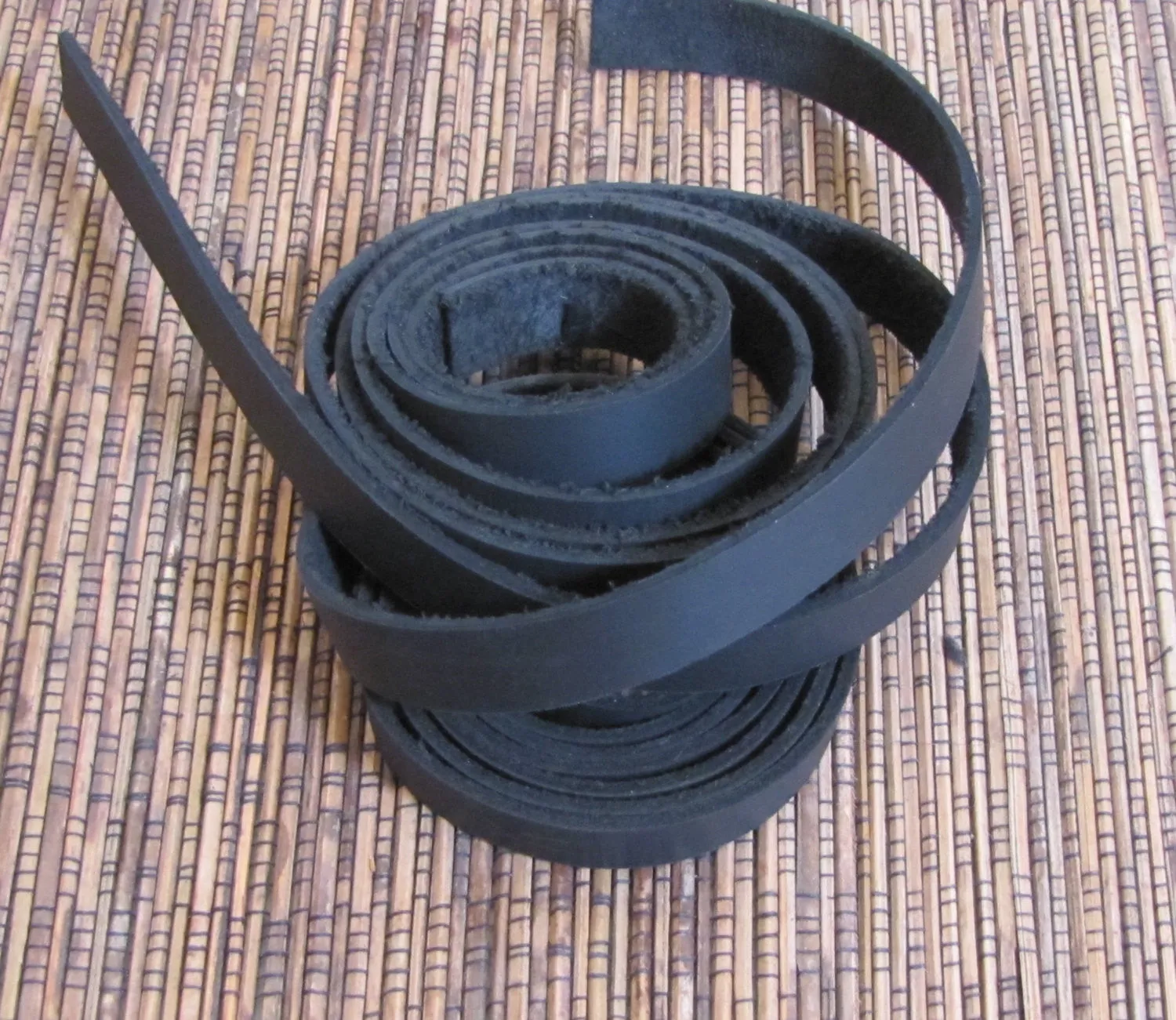Wrap Bracelet Leather Strapping .5 inch black. 2 48 inch strips 96 inches Soft supple